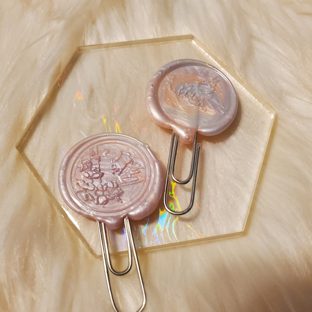🎁3/$30 Pink Wax Seal Paper Clips